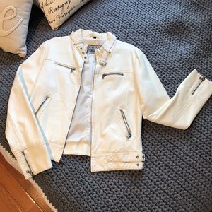 White, leather jacket